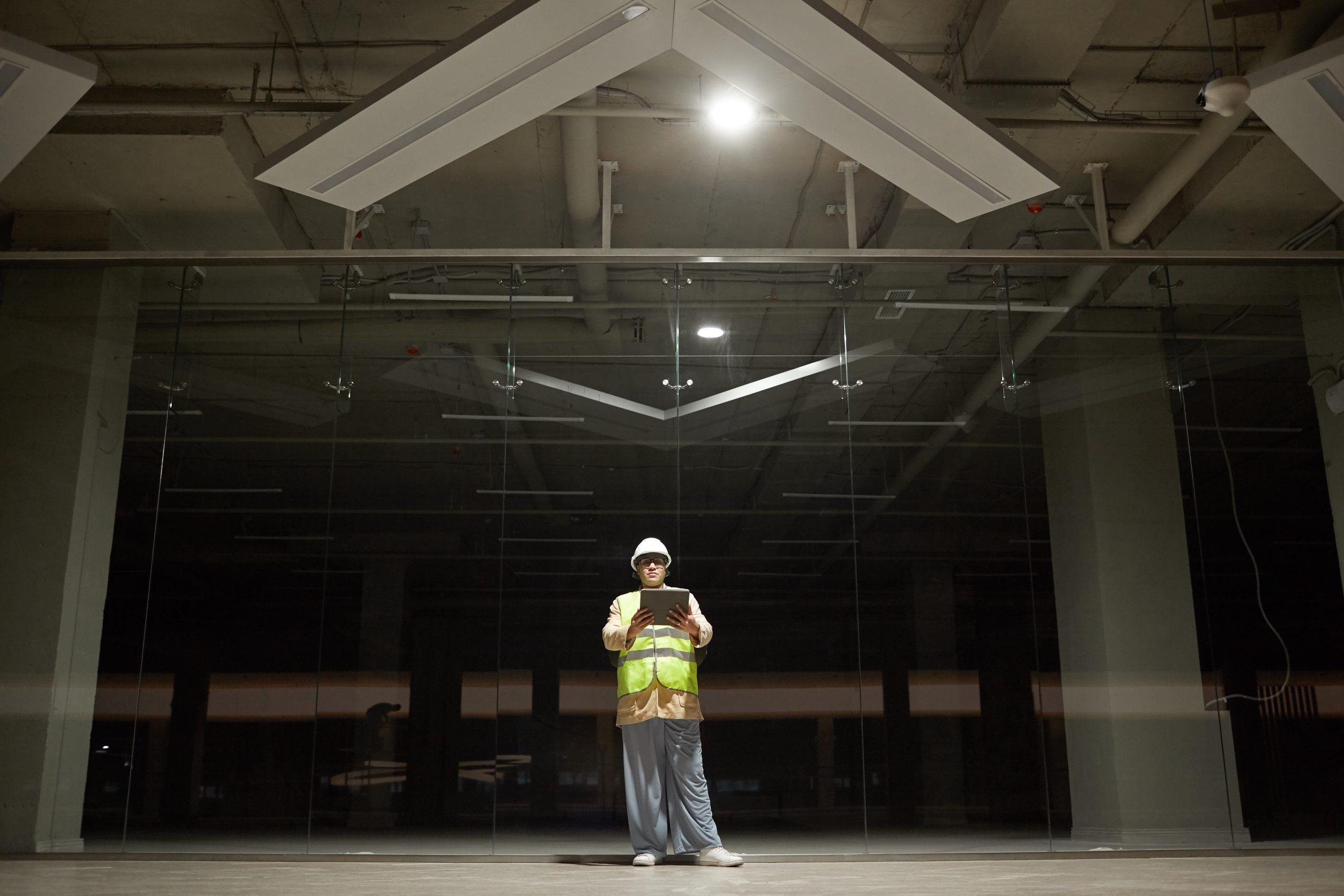 Female Engineer at Underground Parking